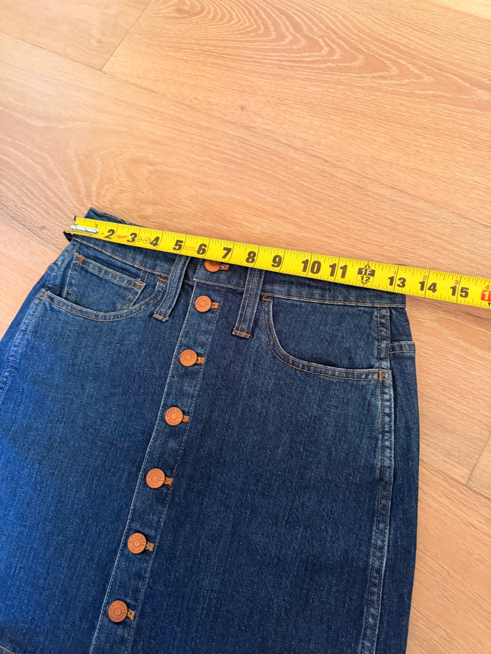 Madewell Blue Button-Front Denim Mini Skirt - Picture 3 of 7